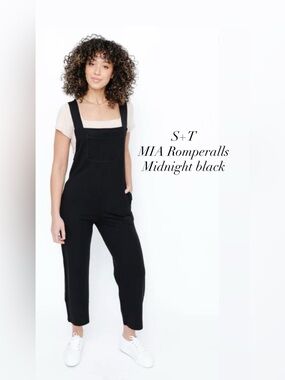 Smash + Tess MIA Romperalls Midi Overalls in Midnight Black
